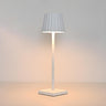 Simple Black Pleated Shade Square Base Metal Table Lamp Image - 7