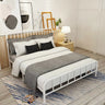 Simple Black Rectangular Iron Open-Frame Bed with Legs Image - 5