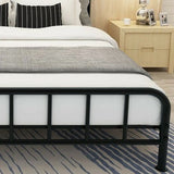 Simple Black Rectangular Iron Open-Frame Bed with Legs Image - 9