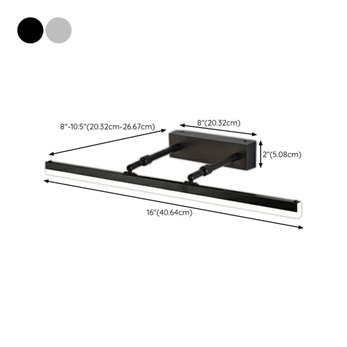 Simple Black Rectangular LED Bathroom Vanity Light Image - 17