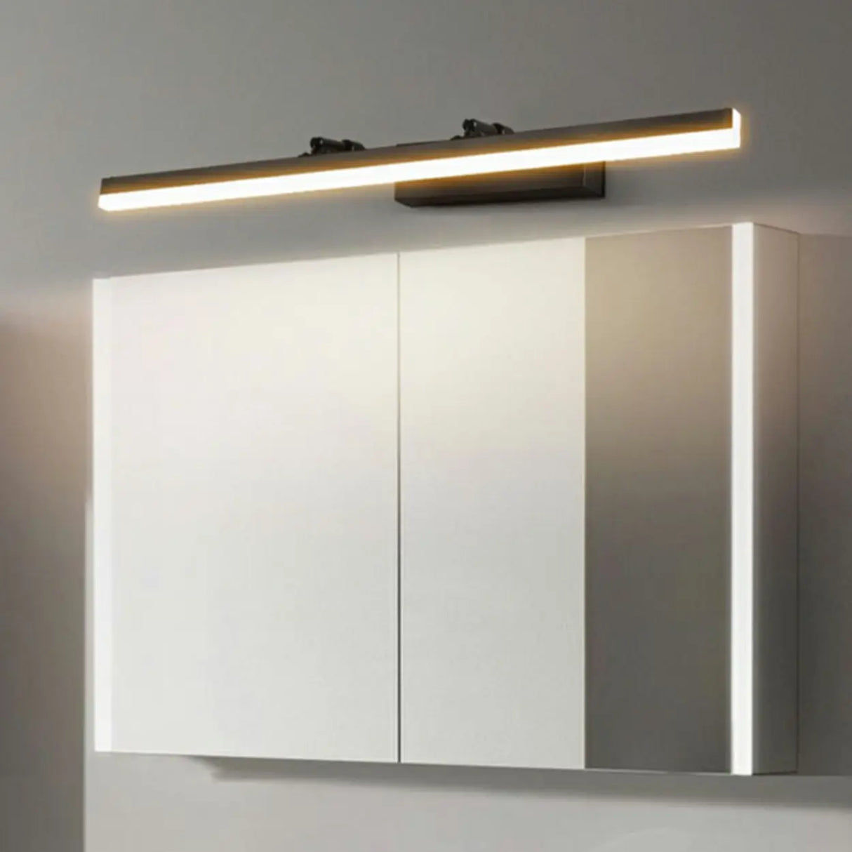 Simple Black Rectangular LED Bathroom Vanity Light Image - 2