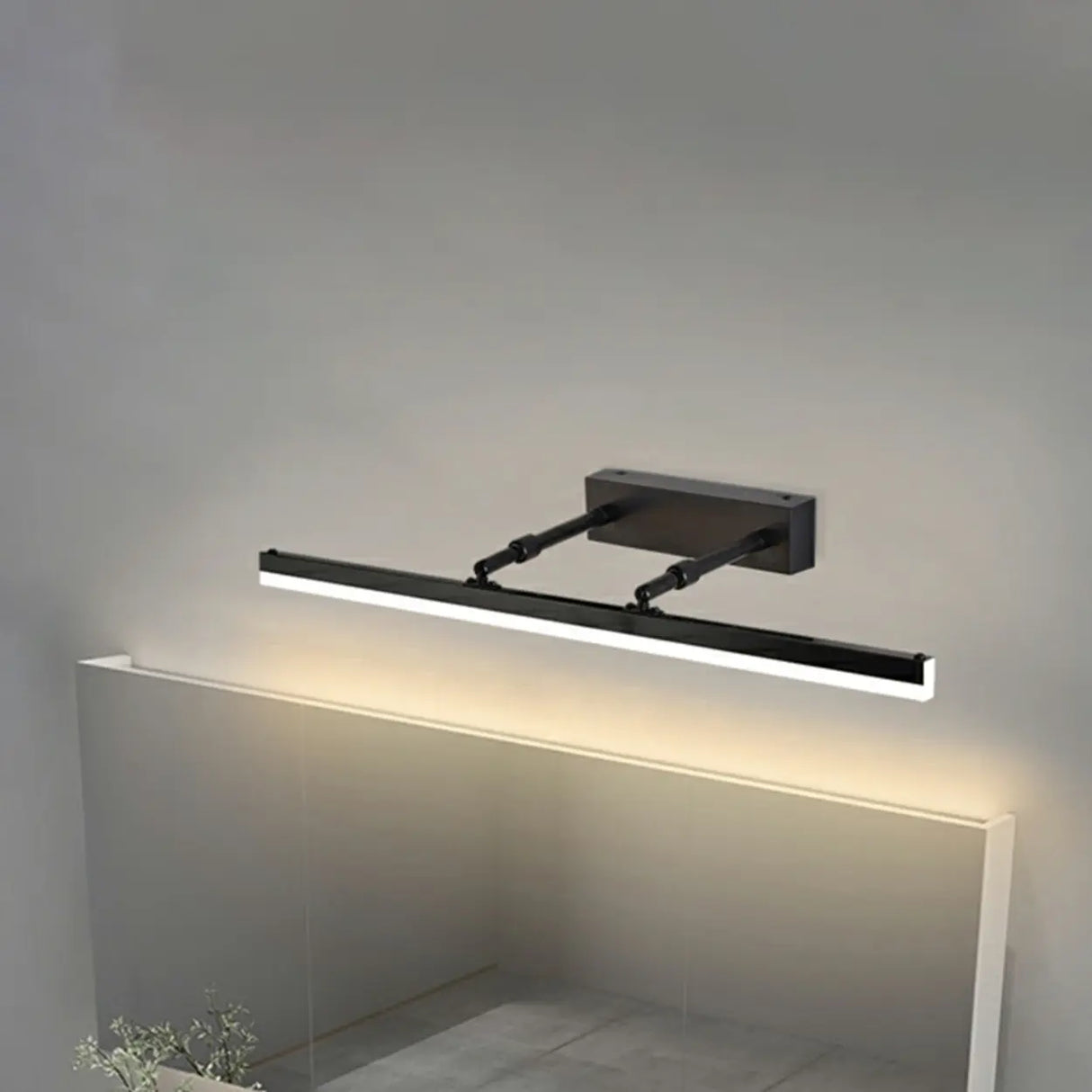 Simple Black Rectangular LED Bathroom Vanity Light Image - 6