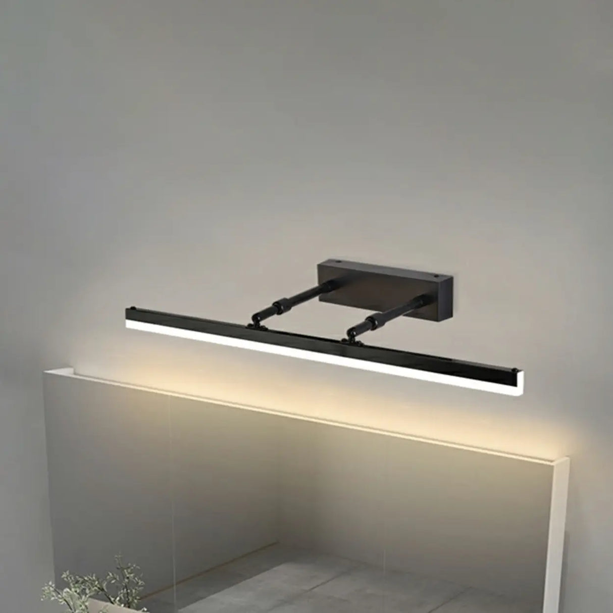 Simple Black Rectangular LED Bathroom Vanity Light Image - 7