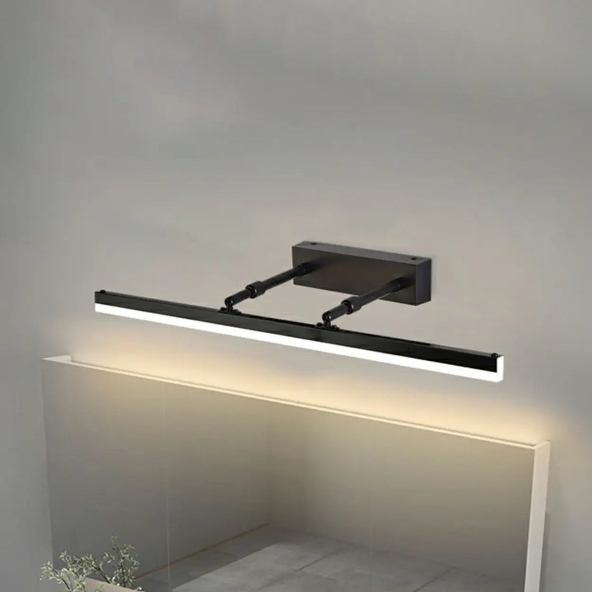 Simple Black Rectangular LED Bathroom Vanity Light Image - 8