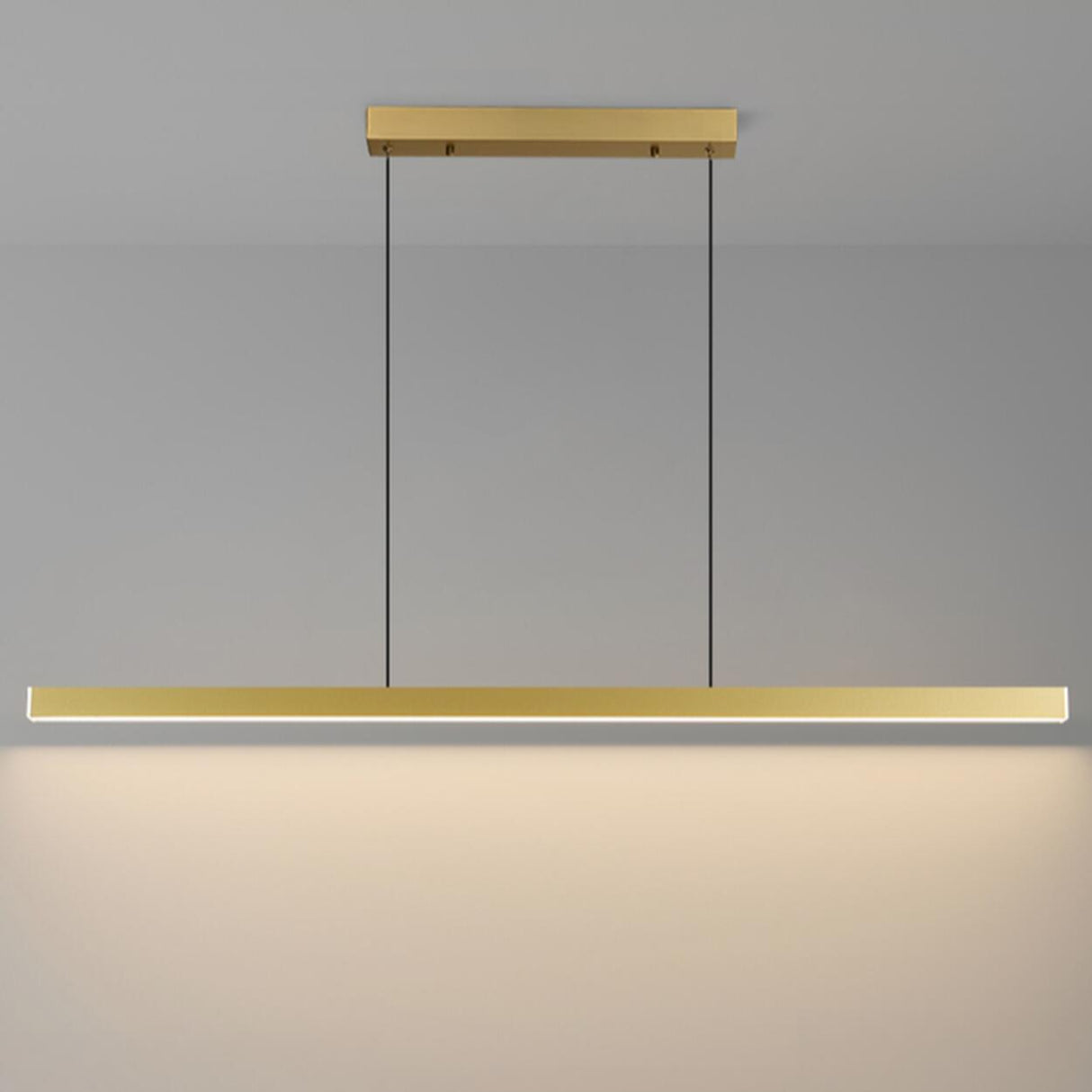 Simple Black Rectangular LED Island Pendant Light Image - 10