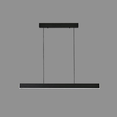 Simple Black Rectangular LED Island Pendant Light Image - 2