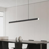 Simple Black Rectangular LED Island Pendant Light Image - 8