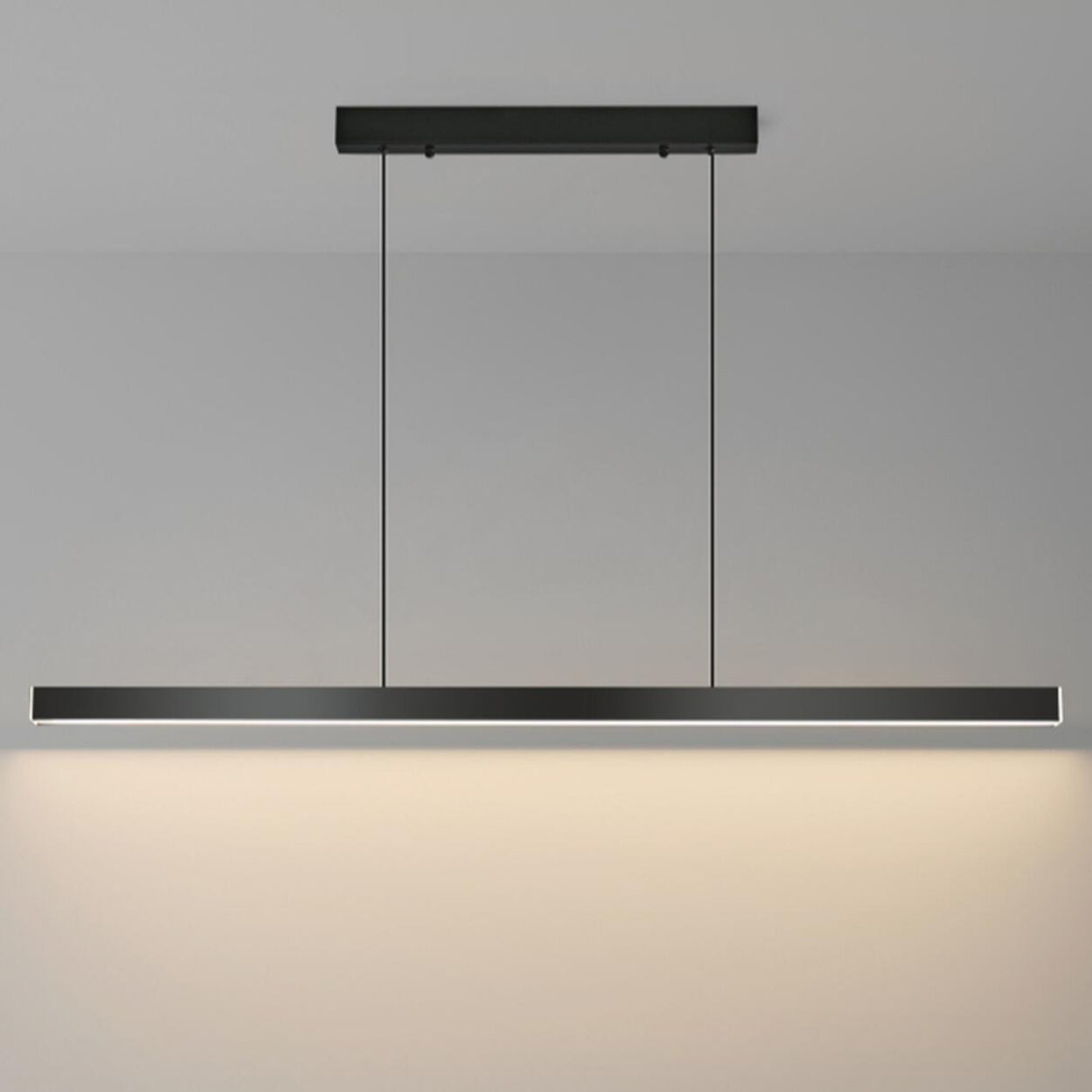 Simple Black Rectangular LED Island Pendant Light Image - 9