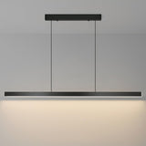 Simple Black Rectangular LED Island Pendant Light Image - 9