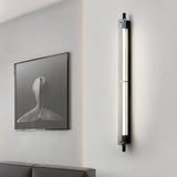 Simple Black Slim Vertical Design Metal Wall Sconce Image - 16