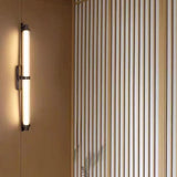 Simple Black Slim Vertical LED Wall Sconce Light Image - 3