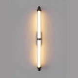 Simple Black Slim Vertical LED Wall Sconce Light Image - 7