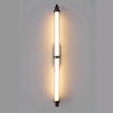 Simple Black Slim Vertical LED Wall Sconce Light Image - 8