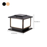 Simple Black Square Solar Metal Outdoor Pillar Lamp Image - 14