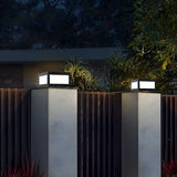 Simple Black Square Solar Outdoor Garden Post Light Image - 14