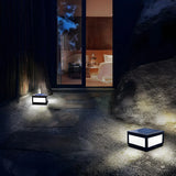 Simple Black Square Solar Outdoor Garden Post Light Image - 17