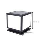 Simple Black Square Solar Outdoor Garden Post Light #size