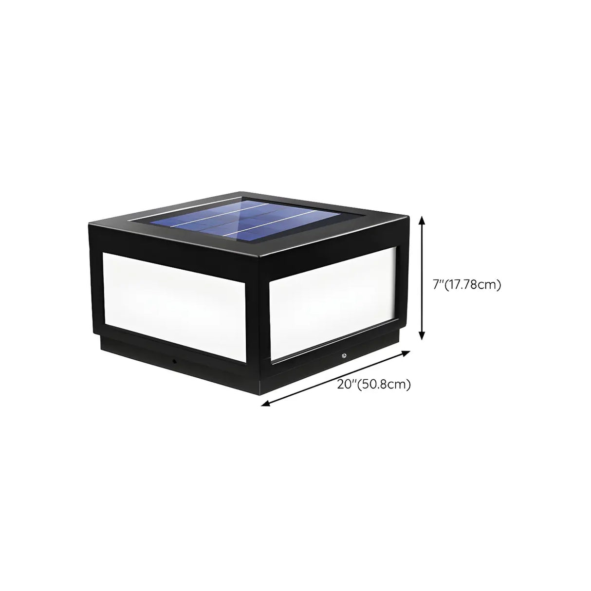 Simple Black Square Solar Outdoor Garden Post Light Image - 19