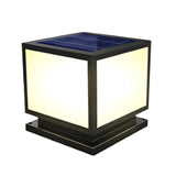 Simple Black Square Solar Outdoor Garden Post Light Image - 2