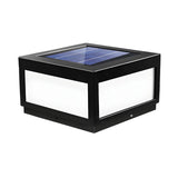 Simple Black Square Solar Outdoor Garden Post Light Image - 3