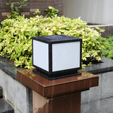 Simple Black Square Solar Outdoor Garden Post Light Image - 6