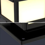 Simple Black Square Solar Outdoor Post Table Lamp Image - 8