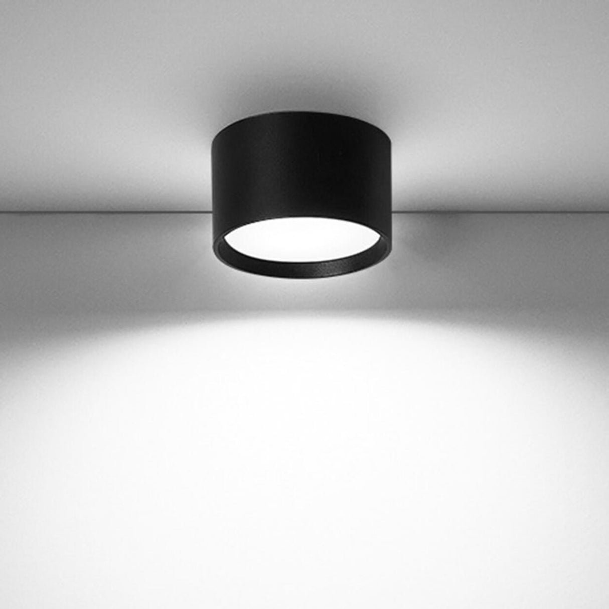 Simple Black White Cylinder Flush Mount Ceiling Light Image - 10