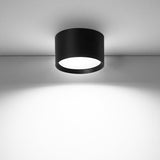 Simple Black White Cylinder Flush Mount Ceiling Light Image - 11