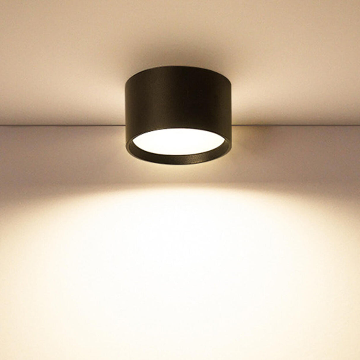 Simple Black White Cylinder Flush Mount Ceiling Light Image - 25