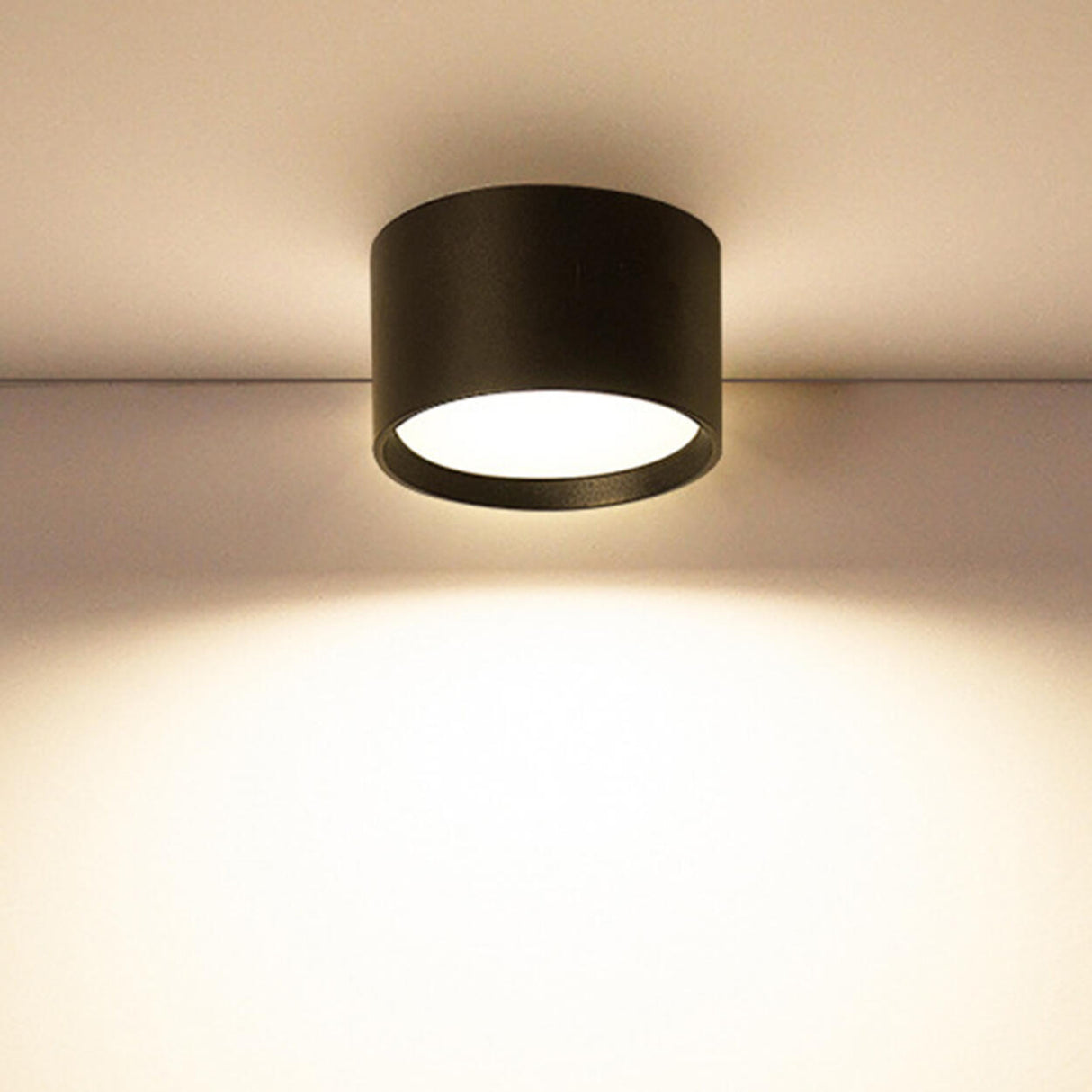 Simple Black White Cylinder Flush Mount Ceiling Light Image - 29