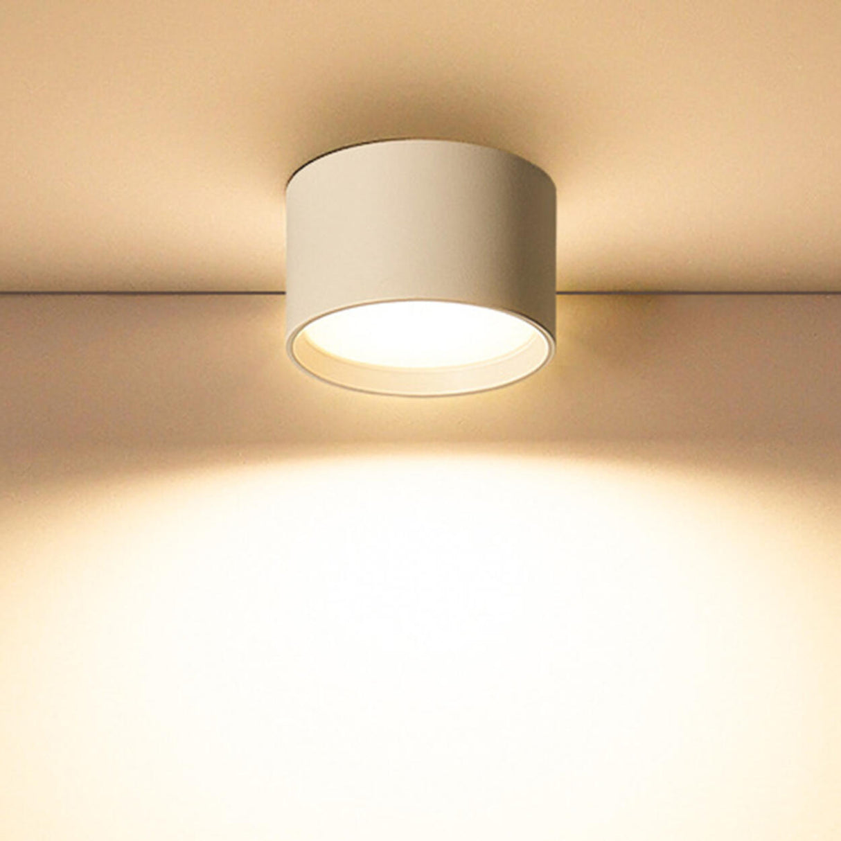 Simple Black White Cylinder Flush Mount Ceiling Light Image - 34