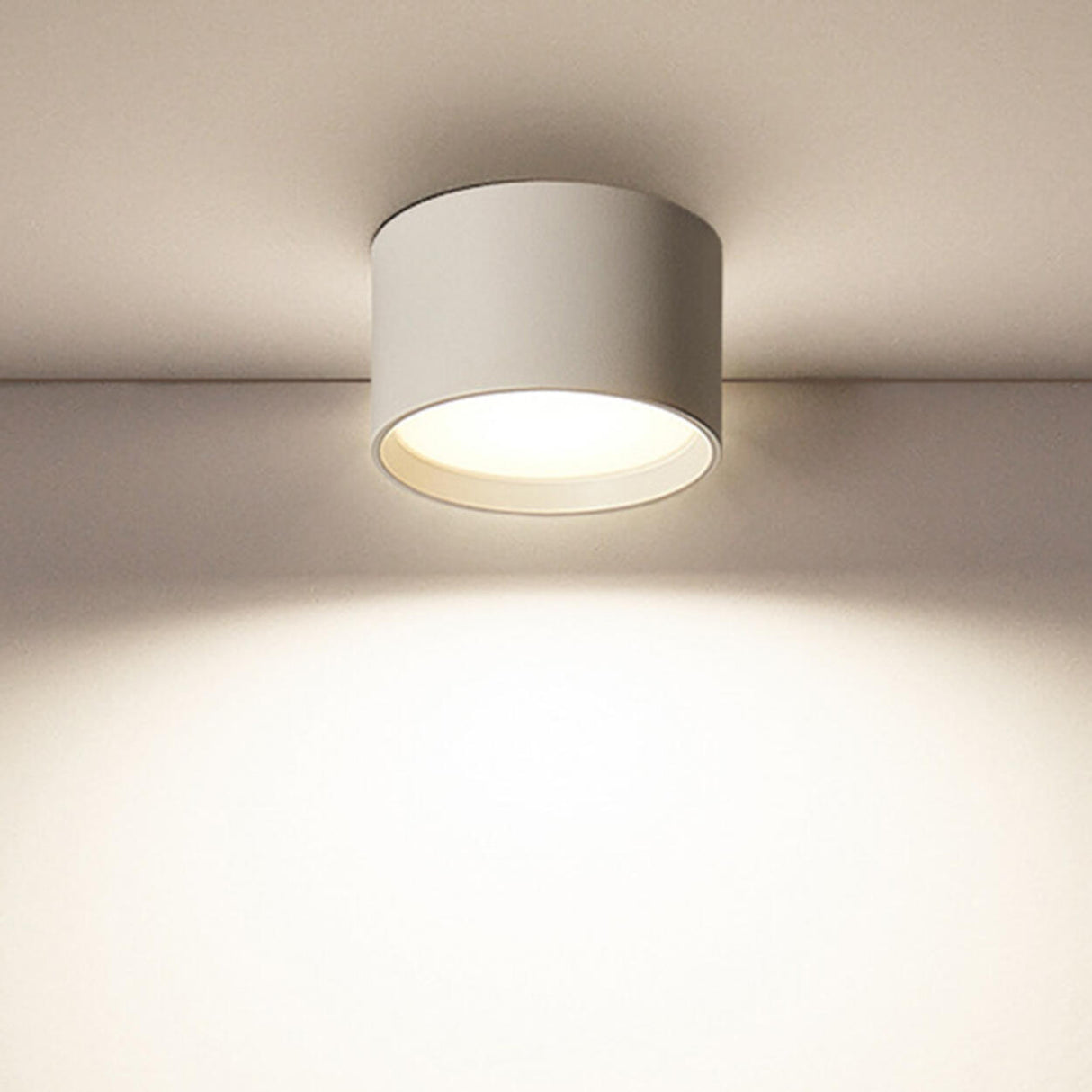 Simple Black White Cylinder Flush Mount Ceiling Light Image - 42