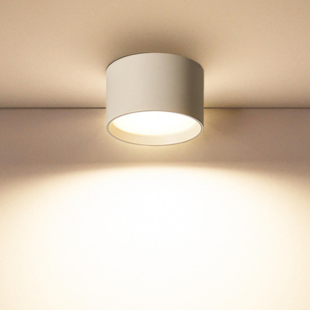 Simple Black White Cylinder Flush Mount Ceiling Light Image - 45