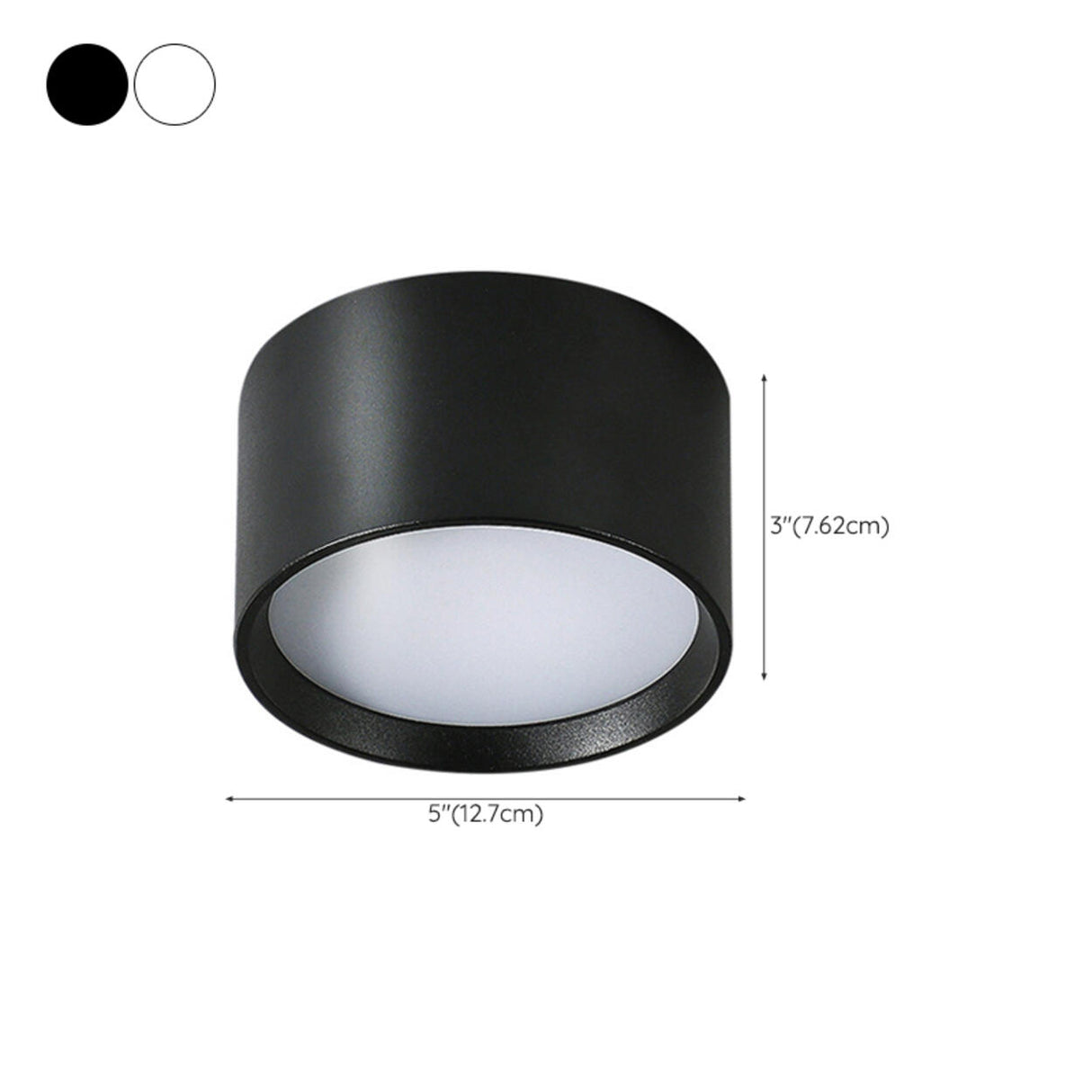 Simple Black White Cylinder Flush Mount Ceiling Light Image - 48