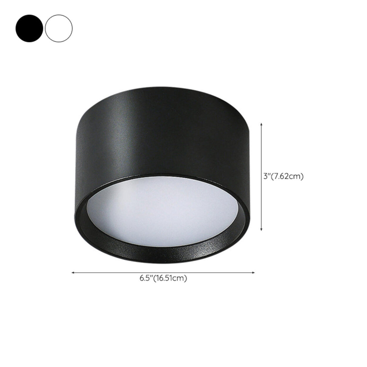 Simple Black White Cylinder Flush Mount Ceiling Light Image - 49