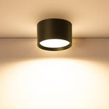 Simple Black White Cylinder Flush Mount Ceiling Light Image - 5