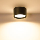 Simple Black White Cylinder Flush Mount Ceiling Light Image - 8