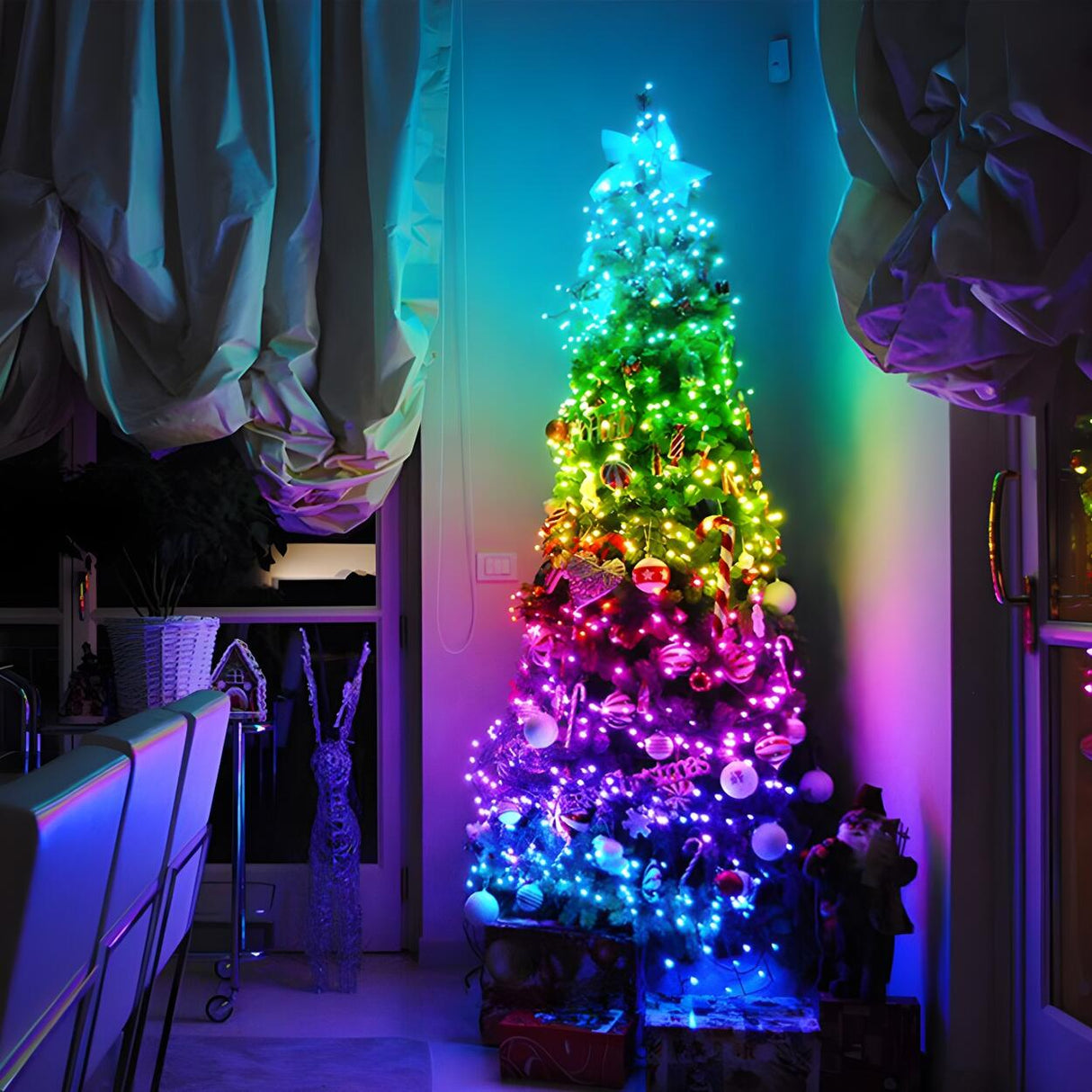 Simple Bluetooth Orb Christmas Tree Decor String Light Image - 12