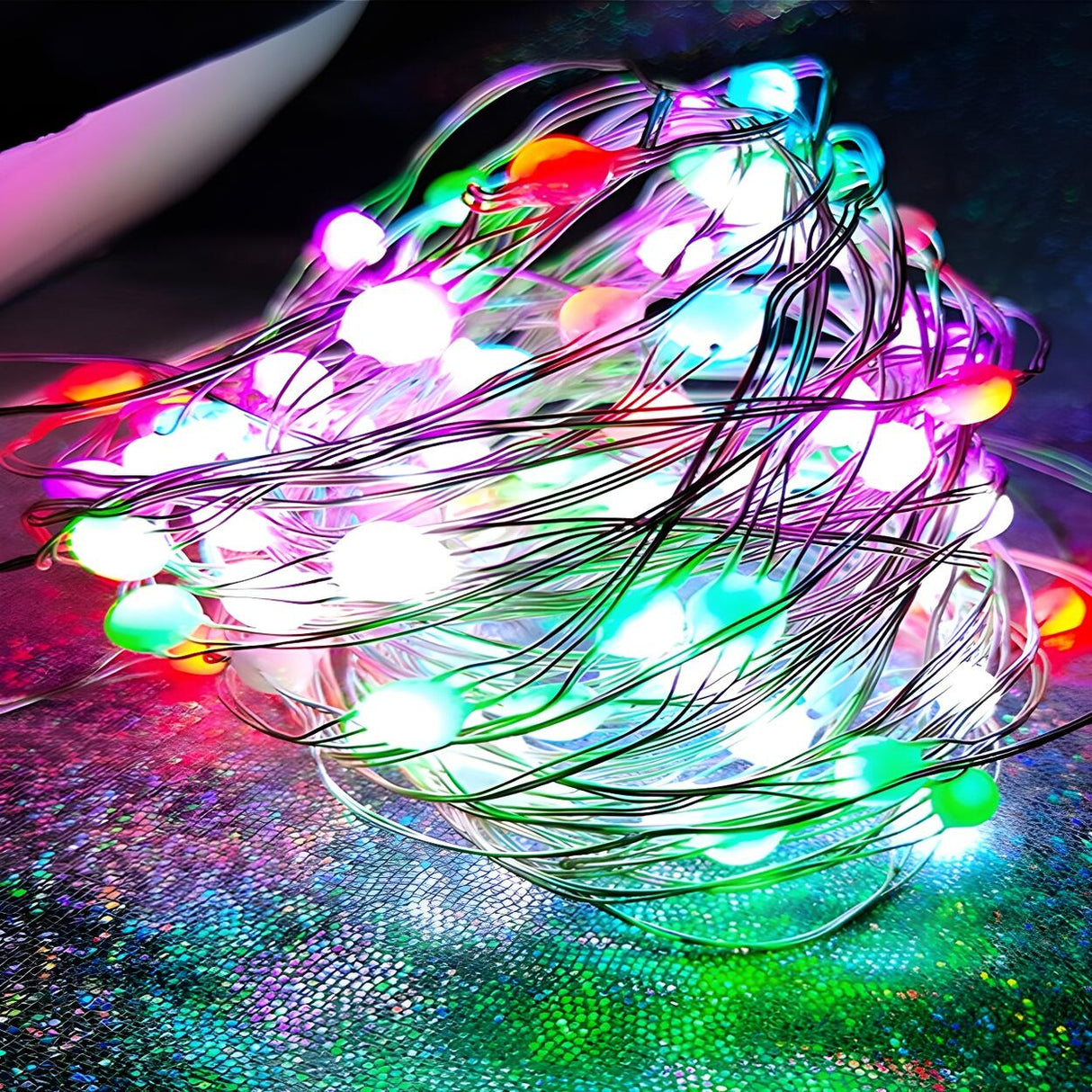 Simple Bluetooth Orb Christmas Tree Decor String Light Image - 2