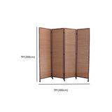 Simple Brown Rattan Foldable Room Divider with Wheels #size