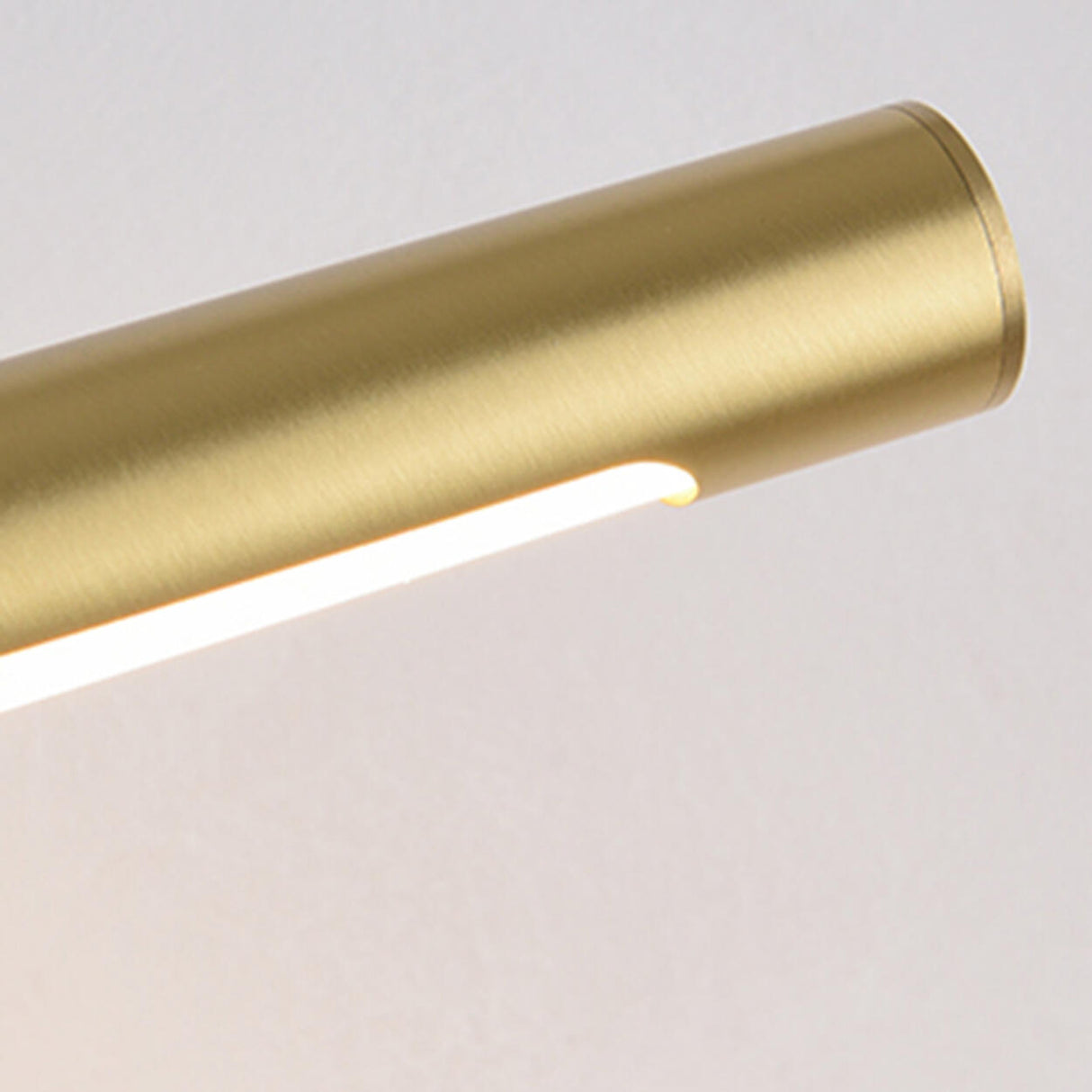 Simple Circular Backplate Gold Linear Vanity Light Image - 10