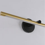 Simple Circular Backplate Gold Linear Vanity Light Image - 11