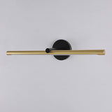 Simple Circular Backplate Gold Linear Vanity Light Image - 8