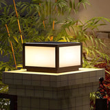 Simple Classic Solar Cube Outdoor Table Lamp Black Image - 1