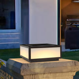 Simple Classic Solar Cube Outdoor Table Lamp Black Image - 15