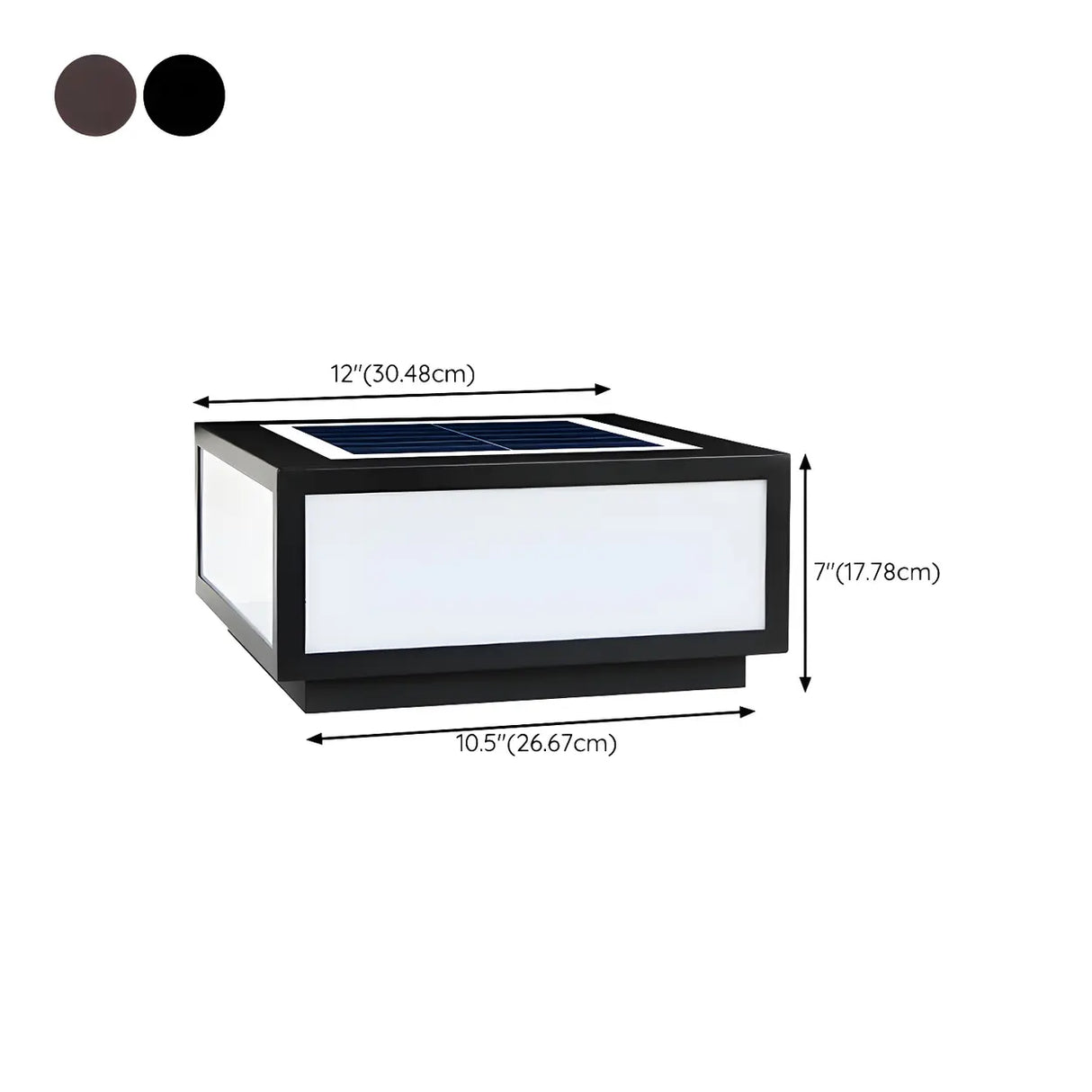 Simple Classic Solar Cube Outdoor Table Lamp Black Image - 19