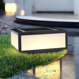 Simple Classic Solar Cube Outdoor Table Lamp Black Image - 8