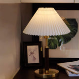 Simple Classic Umbrella-Shaped Brass Base Table Lamp Image - 10