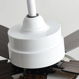 Simple Classic Wooden 5 Blade Ceiling Fan with Light Image - 10