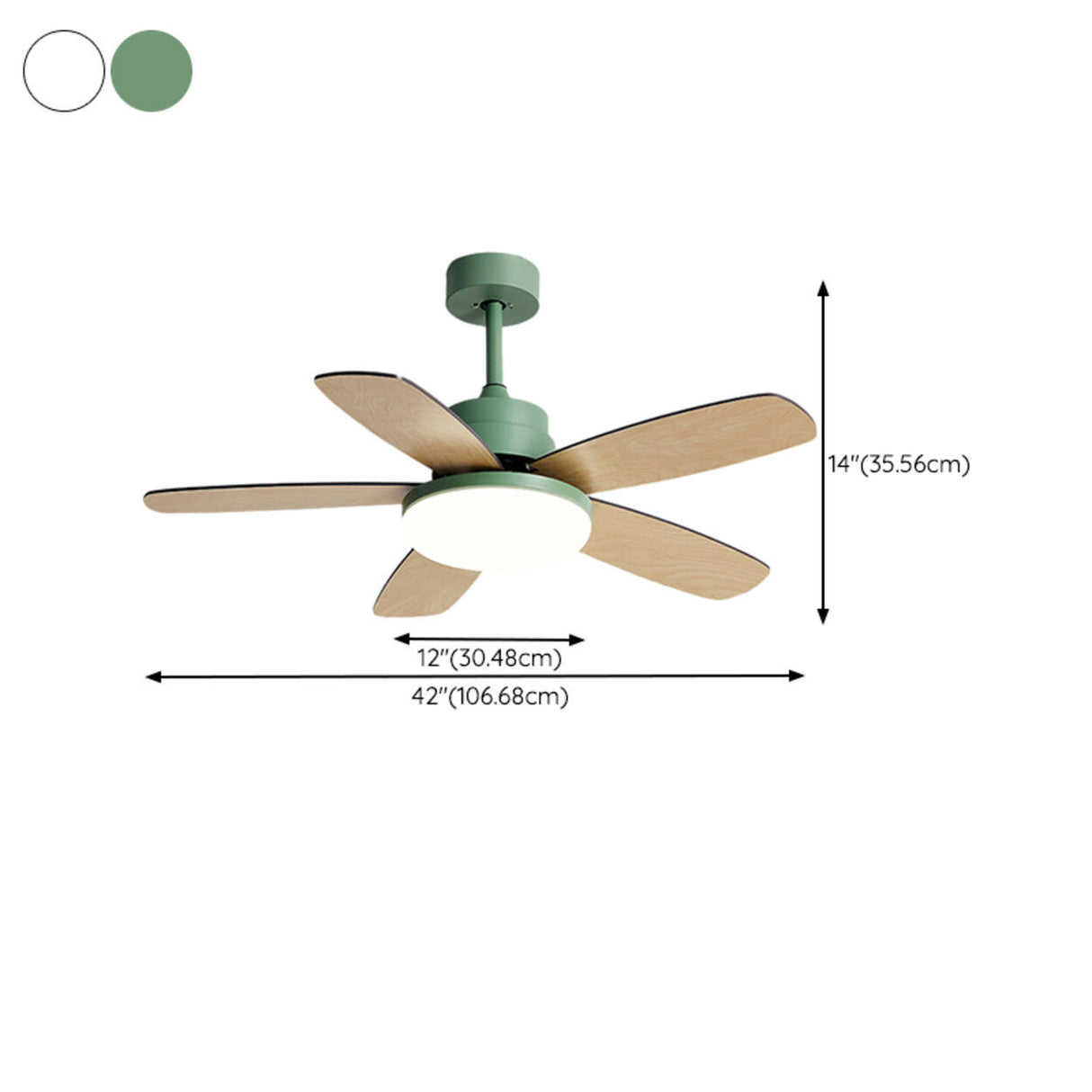 Simple Classic Wooden 5 Blade Ceiling Fan with Light Image - 14